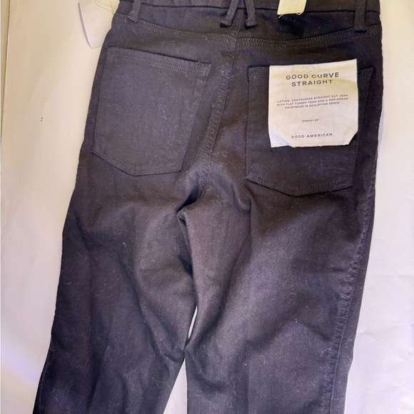 New Black Denim Jean Pants Good American 4 27 28” inseam good curve straight - Picture 6 of 8